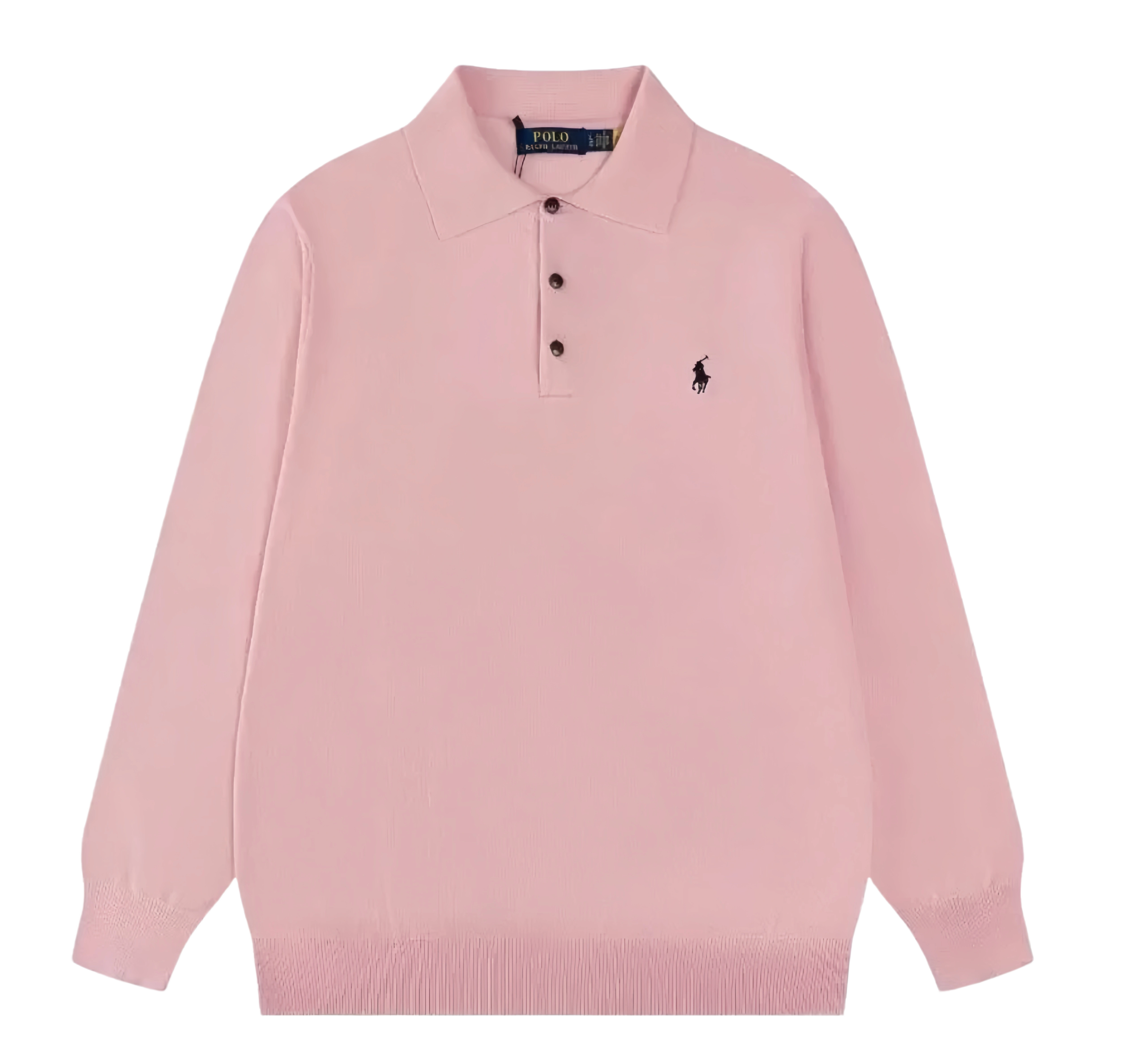 Pink knit polo top